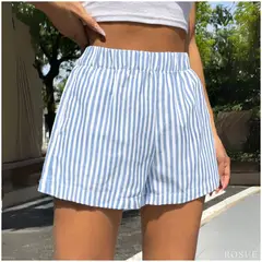 ROSUE - Short verano Lino Rayas con bolsillos