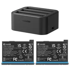 INSTA 360 - Adaptador de Carga Rápida con 2 baterías para Insta360 X3