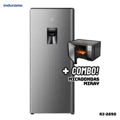 INDURAMA - REFRIGERADORA 177 L CON DISP DE AGUA PLATEADO - RI-289D + MICROONDAS MIRAY HMM-20N