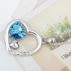 GENIEKA - Juego de Collar y Aretes Turquoise Heart Bisuteria Regalo