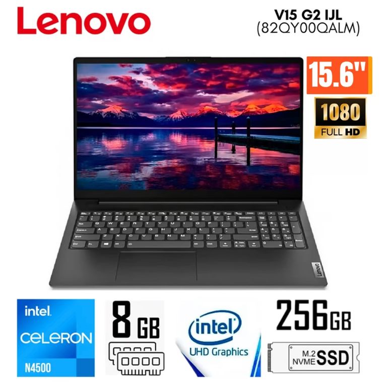 Laptop V15 G2 IJL 15.6 Pulg. FHD Intel Celeron N4500 8GB RAM 256GB SSD 82QY00QALM