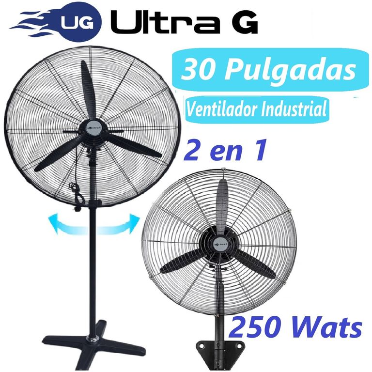 Ventilador Ultra G 30" Pulgadas Industrial 2en1 Pared y Piso 500 Wats
