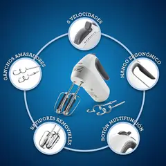 OSTER - Batidora de Mano con 6 velocidades FPSTHM3532