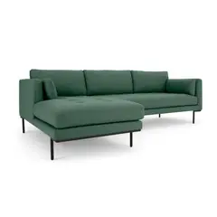 YOLODECORO - Seccional con Chaise Longue a la Izquierda Harlow Verde