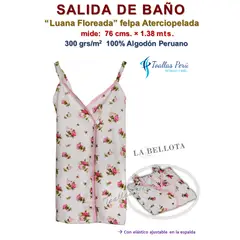 LA BELLOTA - Salida de Baño 300g Felpa Aterciopelada Luana Floreada