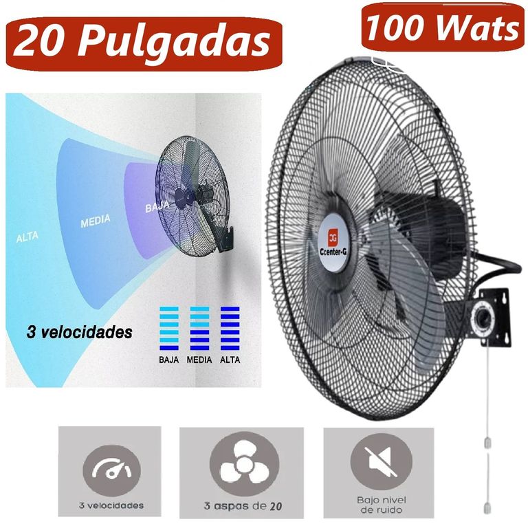 Ventilador 20 " Pared con Rack 100 Wats Ccenter G Semi industrial