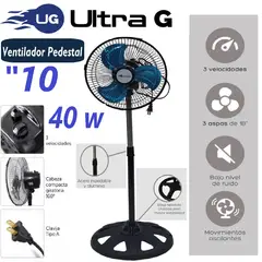 GENERICO - Ventilador Pedestar 10 Pulgadas 40 Wats Silencioso Ultra G