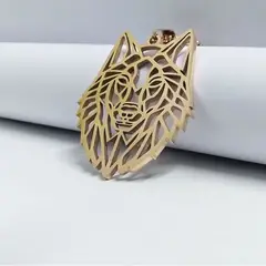 GENERICO - Collar de lobo acero inoxidable 316L ROSA