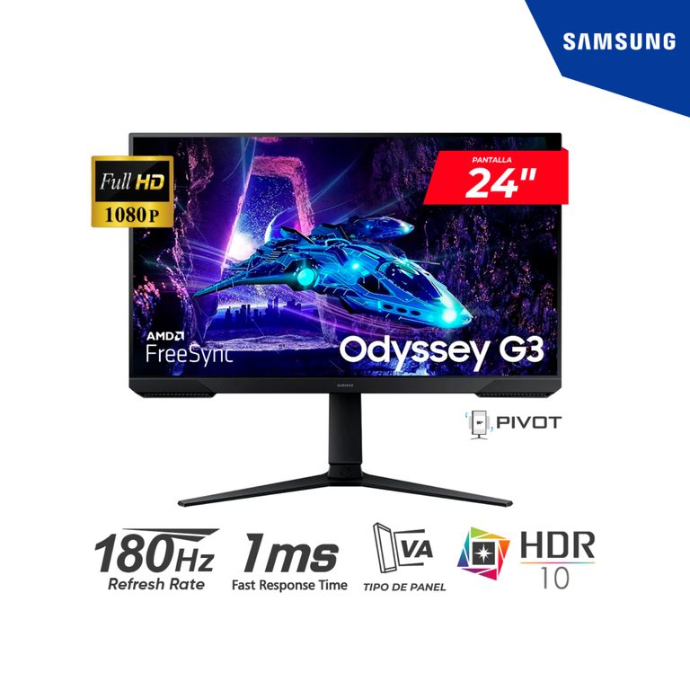 MONITOR GAMING Odyssey G3 24 VA FHD 180Hz 1ms FreeSync