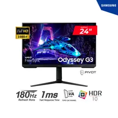 SAMSUNG - MONITOR GAMING Odyssey G3 24 VA FHD 180Hz 1ms FreeSync