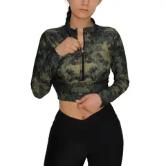 GENERICO - Crop Top Deportivo Manga Larga