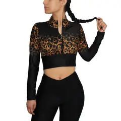 GENERICO - Crop Top Deportivo Manga Larga