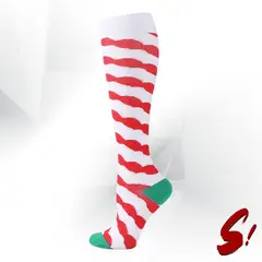 GENERICO - Medias de Compresión 20-30mmhg anti varices - Rayada rojo y verde