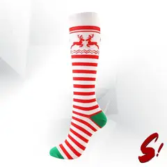 GENERICO - Medias de Compresión 20-30mmhg anti varices - Renos Blanco y Rojo