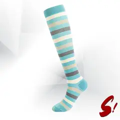 GENERICO - Medias de Compresión 20-30mmhg anti varices - Rayas Celeste