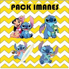 GENERICO - Pack Imanes Decorativos Stitch de acrilico x4