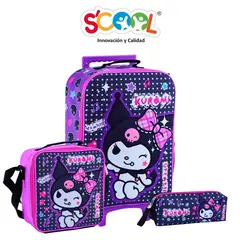 SCOOL - PACK DE MOCHILA LONCHERA Y CARTUCHERA KUROMI