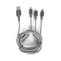 TEROS - Cable USB Tipo A a Tipo C Lightning micro USB GRIS TE-70210W