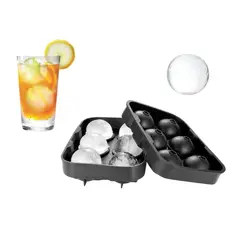 HOGARMAS - Bandeja para Hielos Redondos Grandes Color Negro