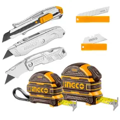 INGCO TOOLS - Cutter Cuchilla y Winchas Cintas métricas de 3 y 5 M INGCO