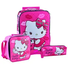 SCOOL - Set Kombat Maleta Lonchera Cartuchera Hello Kitty