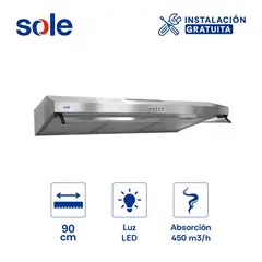SOLE - Campana Inoxidable Roma 90cm 2m TURE17