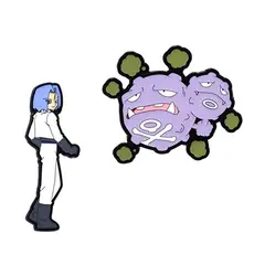 POKEMON - TEAM ROCKET JAMES AND WEEZING ENAMEL PIN SET