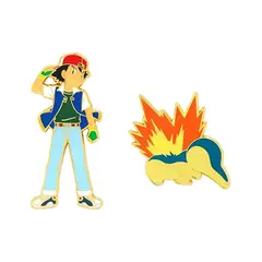 POKEMON - ASH & CYNDAQUIL ENAMEL PIN SET