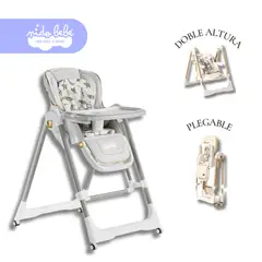 GENERICO - Silla De Comer doble altura plegable Trix Gris claro