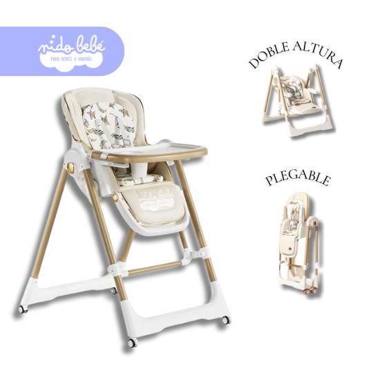 Silla De Comer doble altura plegable Trix Beige claro