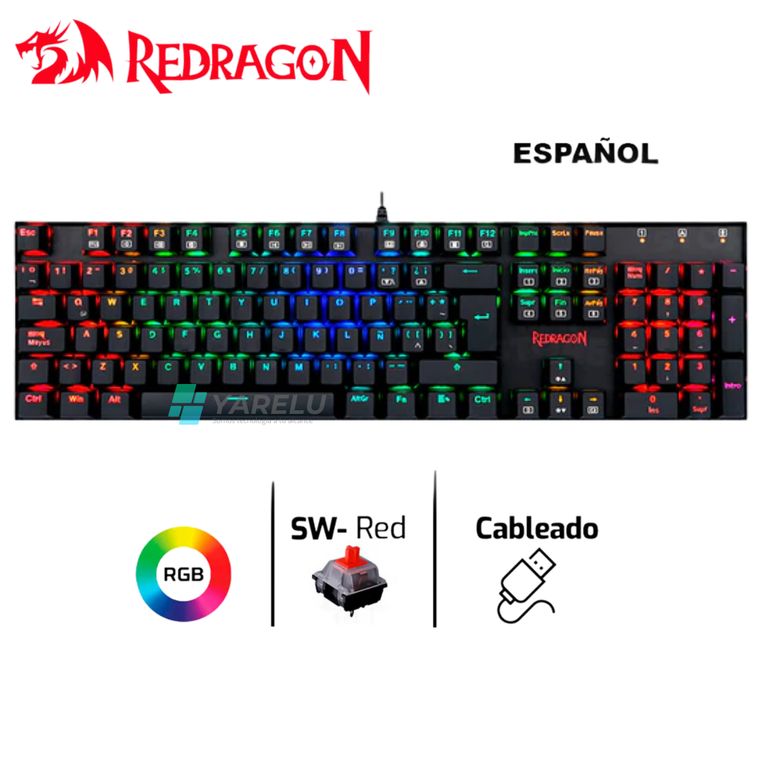 Teclado Gamer Mitra Spanish K551RGB Red Switch Black