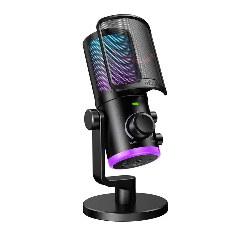 - Micrófono Ampligame AM6 RGB USB Cardioide - Black