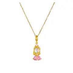 GENERICO - Collar Princesa Aurora Niña Regalo Cumpleaños Joya Acero