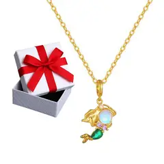 GENERICO - Collar Princesa Sirenita Regalo Niña Cumpleaños Joya Acero