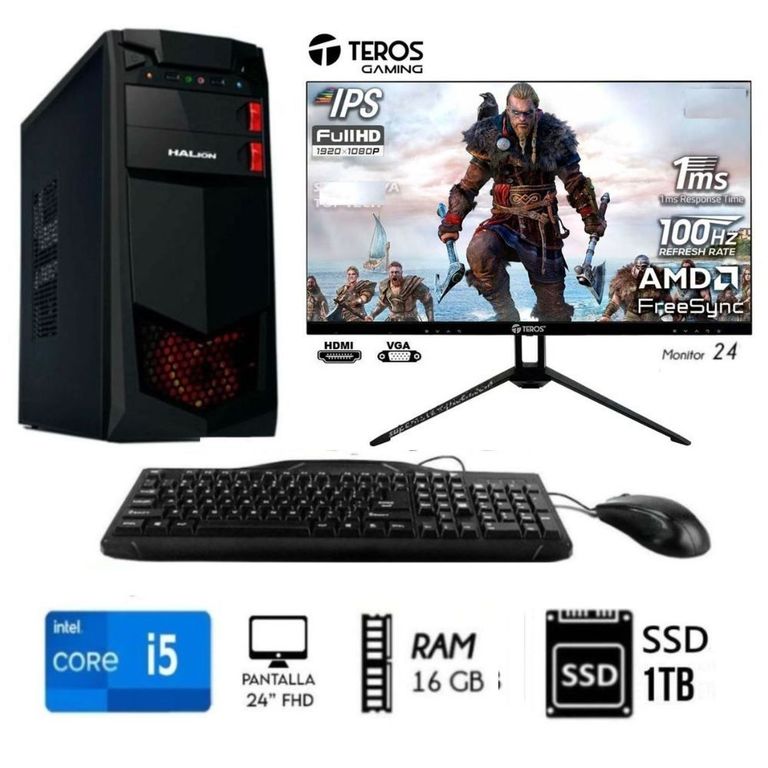 Computadora PC CORE i5 3.2Ghz Ram16GB Disco SSD 1TB Monitor 24 FULL HD