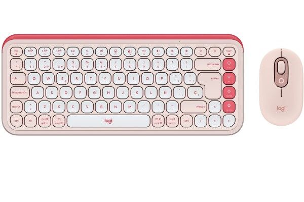 Teclado y Mouse Pop Icon Combo Bluetooth Wireless Rosa