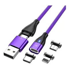 GENERICO - Cable 6 En 1 Pd 60W 2 Metros Morado Greenport