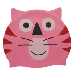 GENERICO - Gorro de Natación para Niños Silicona Modelo gato rosa