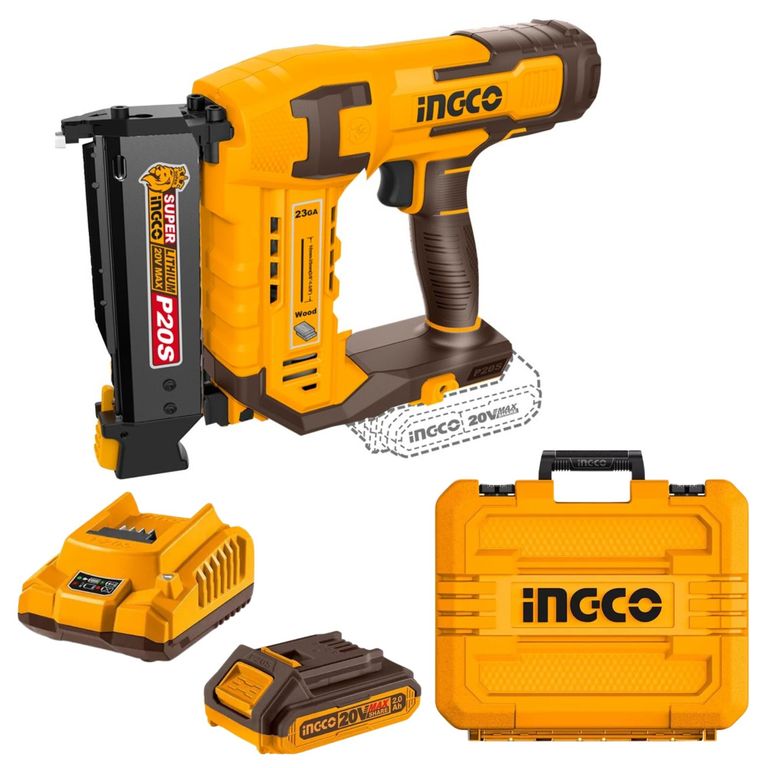 CLAVADORA INALAMBRICA 20V 35MM BATERIA 2A CARGADOR MALETA