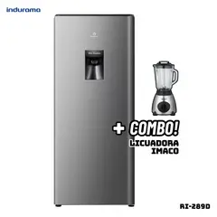 INDURAMA - REFRIGERADORA 177 L CON DISP DE AGUA PLATEADO - RI-289D + LICUADORA IMACO