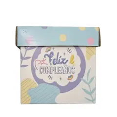 START FG - Caja de regalo pequeña con tapa de 10x10cm Feliz cumpleaños