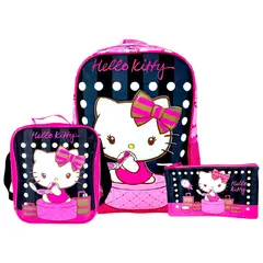 SCOOL - Mochila, lonchera y cartuchera Set 3 en 1 diseño: Hello Kitty