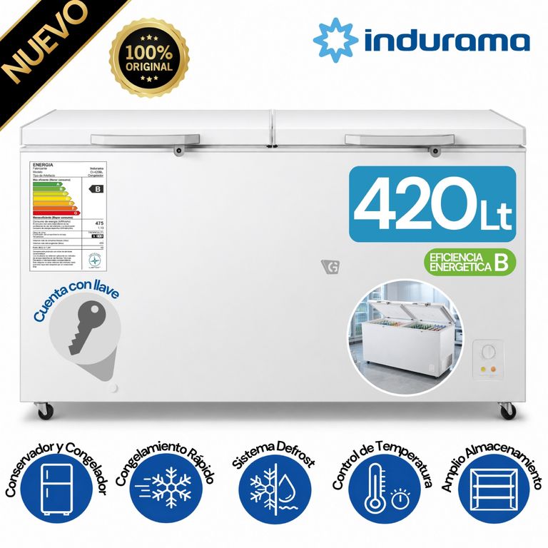 Congeladora Defrost 420L CI-420BL Blanco