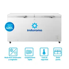 INDURAMA - Congeladora Defrost 420L CI-420BL Blanco