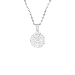 GENERICO - Collar San Benito Reversible Joya Regalo Protector Plata