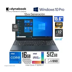 DYNABOOK - LAPTOP TECRA A 50K INTEL COREI7-1260P 16GB RAM 512GB SSD 15.6' FHD WIND 10 PRO PML20U0N8021