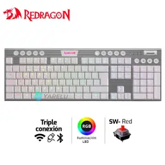 REDRAGON - Teclado Mecánico HORUS FS K619W-RGB-SP WHITE Cableado