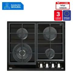 TEKA - Cocina Empotrable a Gas 4 Hornillas GZC 64320 XBB Negro