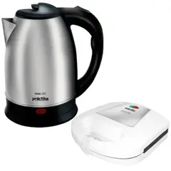 PRACTIKA - Hervidor Electrico 1.8L + Sandwichera 2 panes