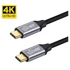 OEM - Cable USB C 3.1 Tipo C a Tipo C Gen2 10Gbps 4K Ultra HD 100W 2 Metros